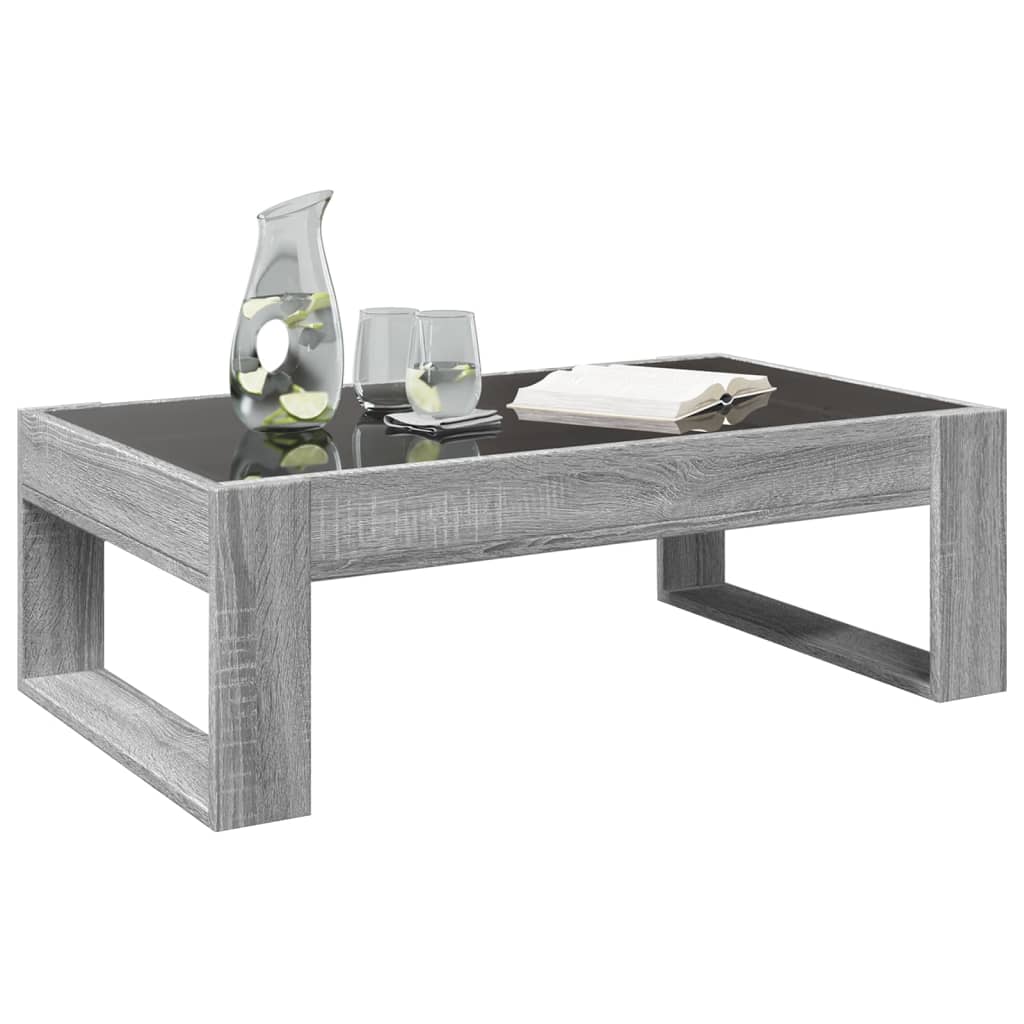 Table basse avec Infinity LED Gris Sonoma 90x53x30 cm