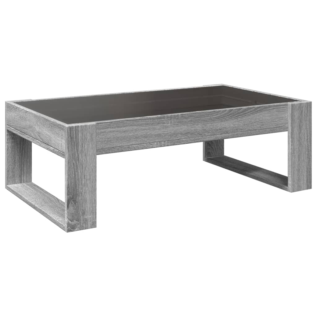 Table basse avec Infinity LED Gris Sonoma 90x53x30 cm