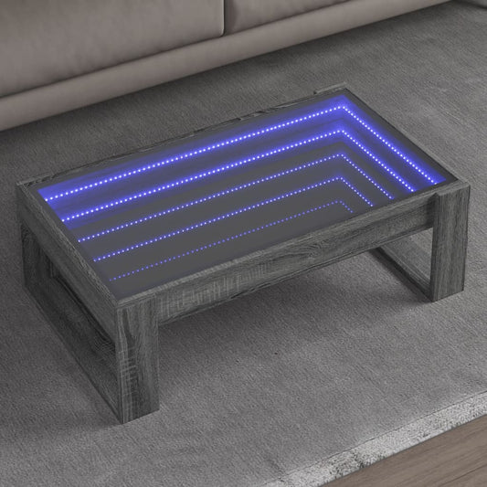 Table basse avec Infinity LED Gris Sonoma 90x53x30 cm