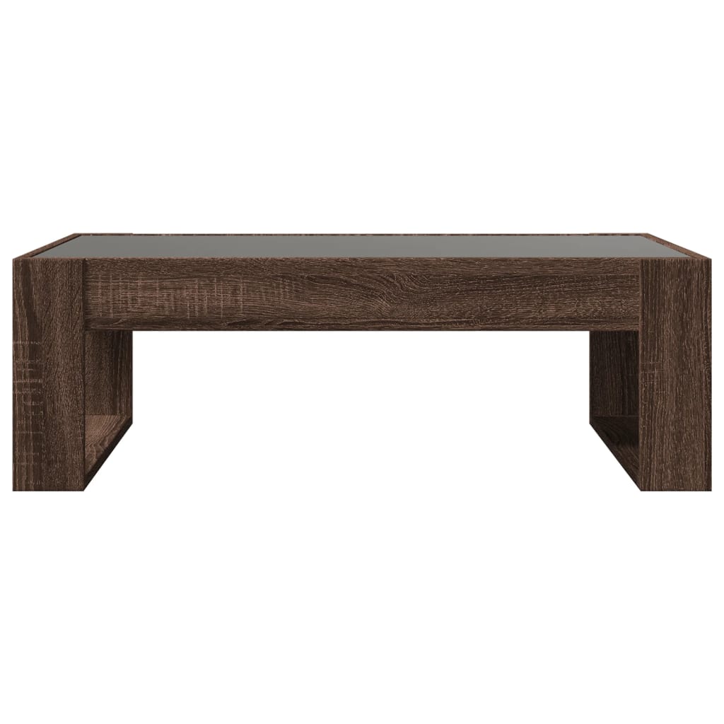 Coffee table with Infinity LED brown oak look 90x53x30 cm
