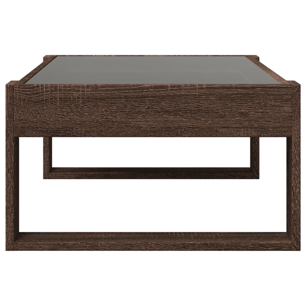 Coffee table with Infinity LED brown oak look 90x53x30 cm