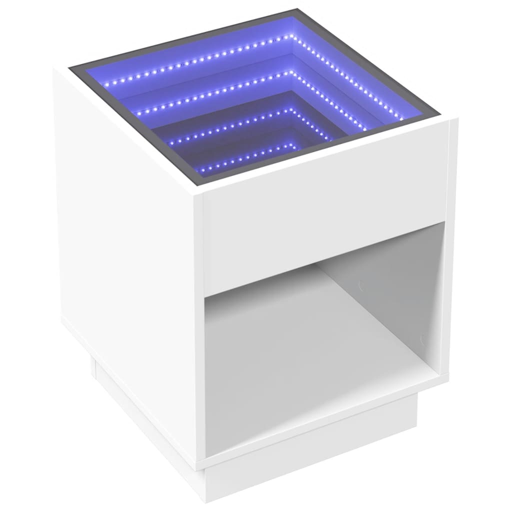 Table basse avec Infinity LED blanc 40x40x50 cm