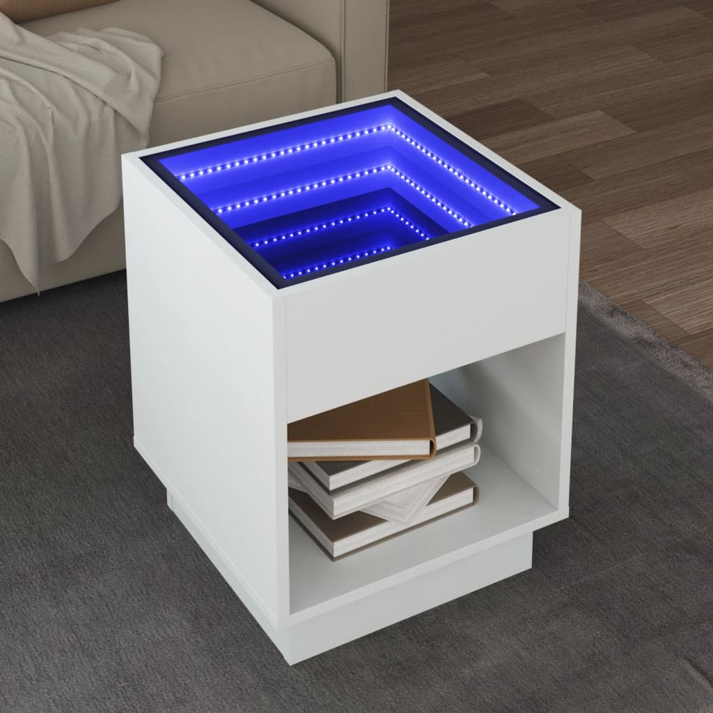 Table basse avec Infinity LED blanc 40x40x50 cm