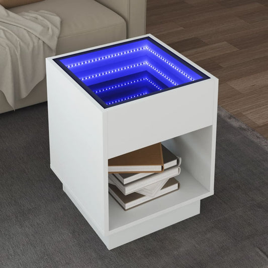Table basse avec Infinity LED blanc 40x40x50 cm