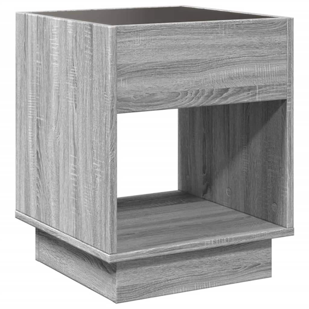 Coffee table with Infinity LED Grey Sonoma 40x40x50 cm