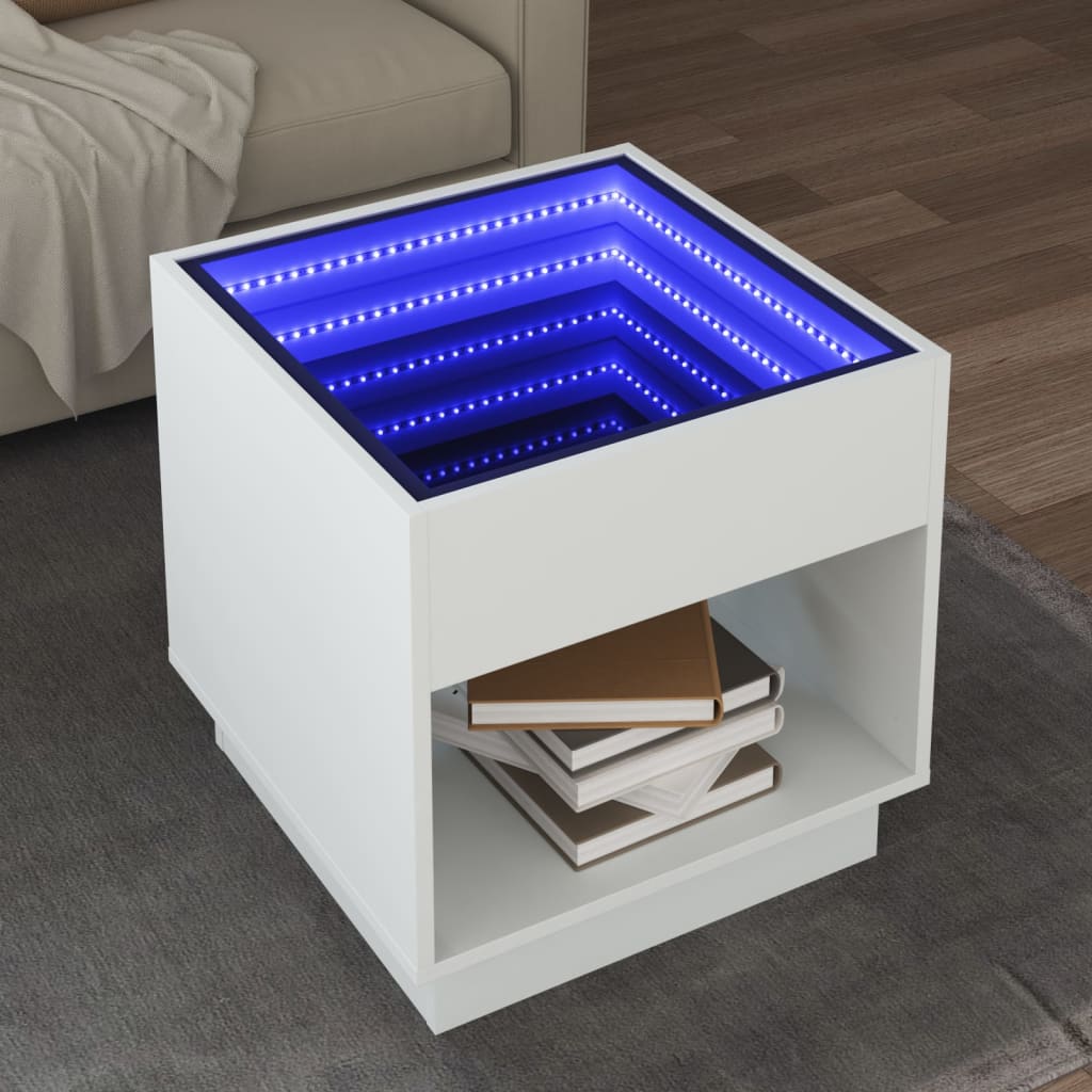 Table basse avec Infinity LED blanc 50x50x50 cm