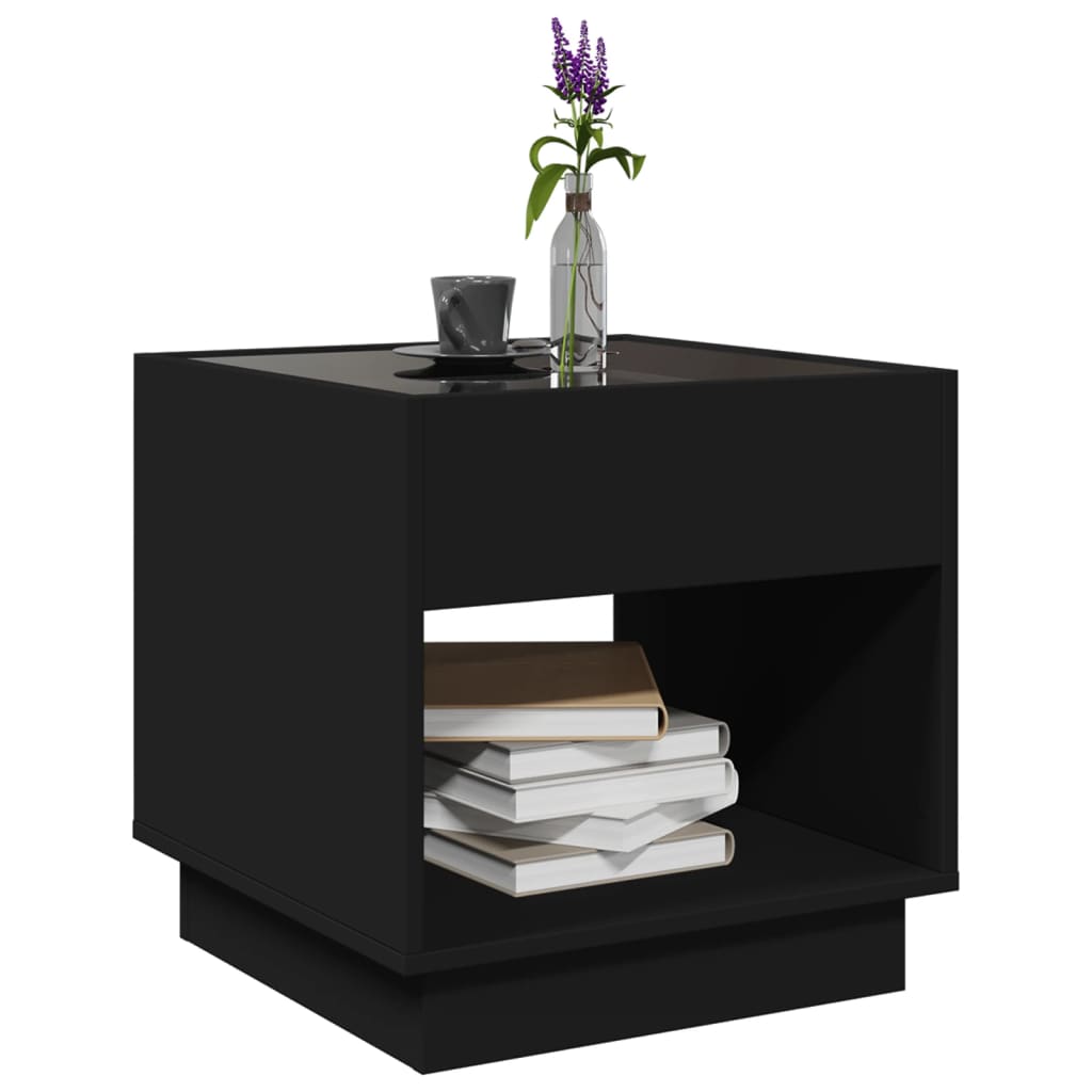 Table basse avec Infinity LED noir 50x50x50 cm