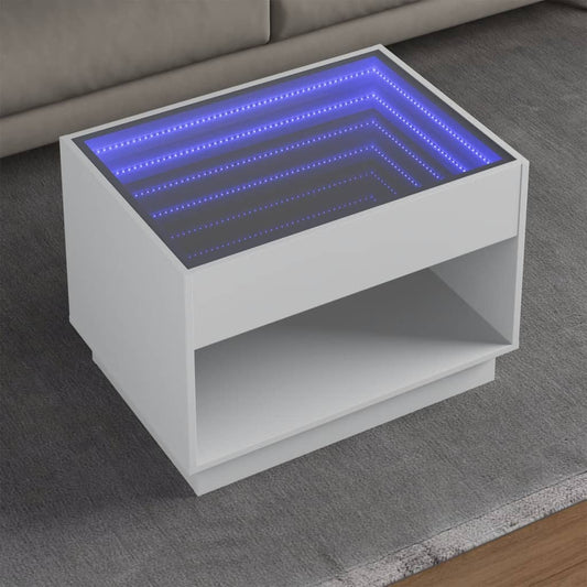 Table basse avec Infinity LED blanc 70x50x50 cm