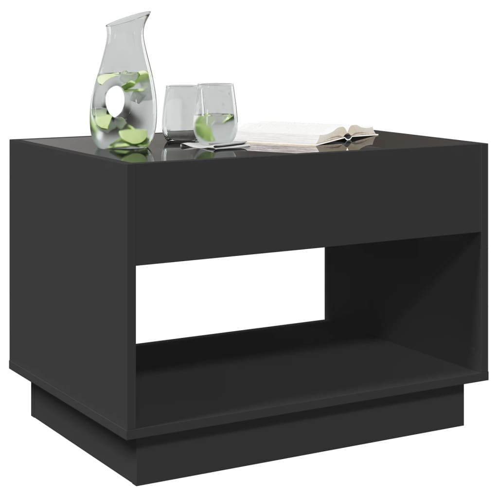 Table basse avec Infinity LED noir 70x50x50 cm