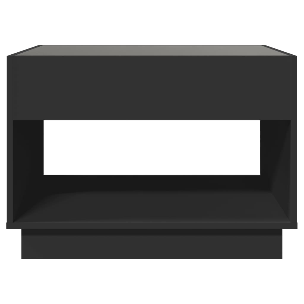 Table basse avec Infinity LED noir 70x50x50 cm