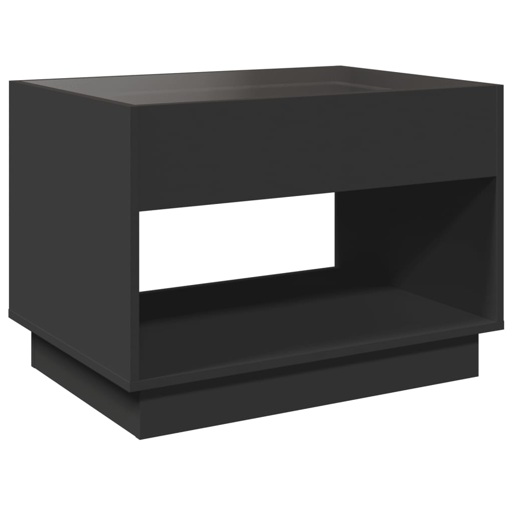 Table basse avec Infinity LED noir 70x50x50 cm