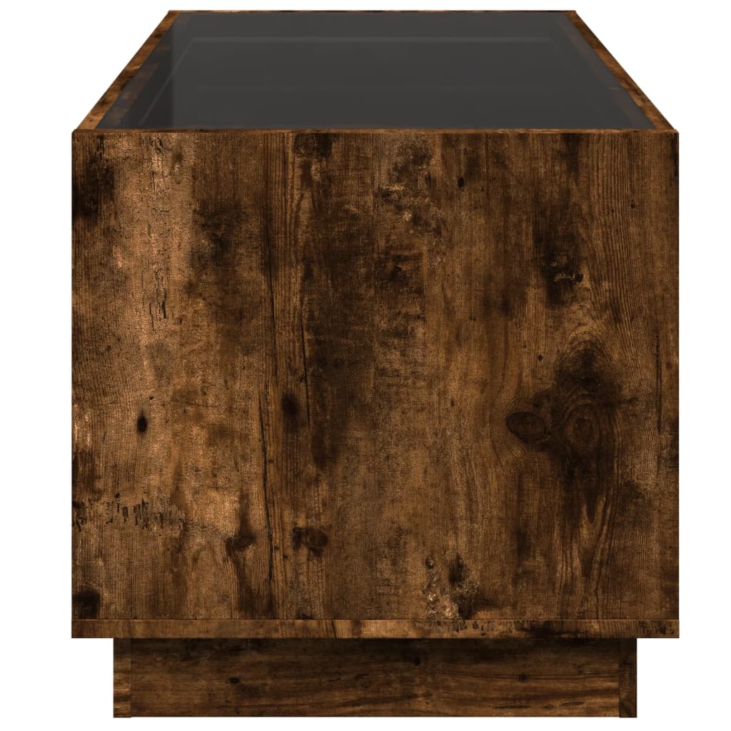 Coffee table with Infinity LED smoked oak 70x50x50 cm