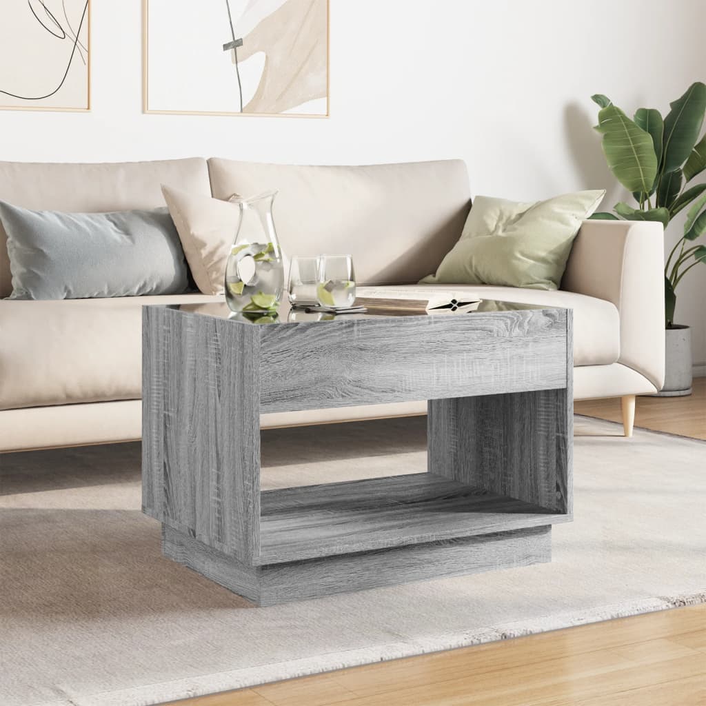 Table basse avec Infinity LED Gris Sonoma 70x50x50 cm