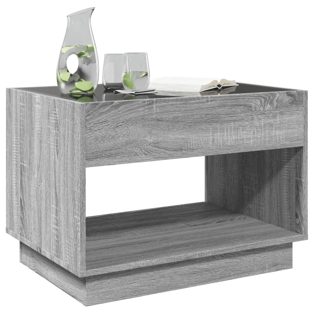 Table basse avec Infinity LED Gris Sonoma 70x50x50 cm