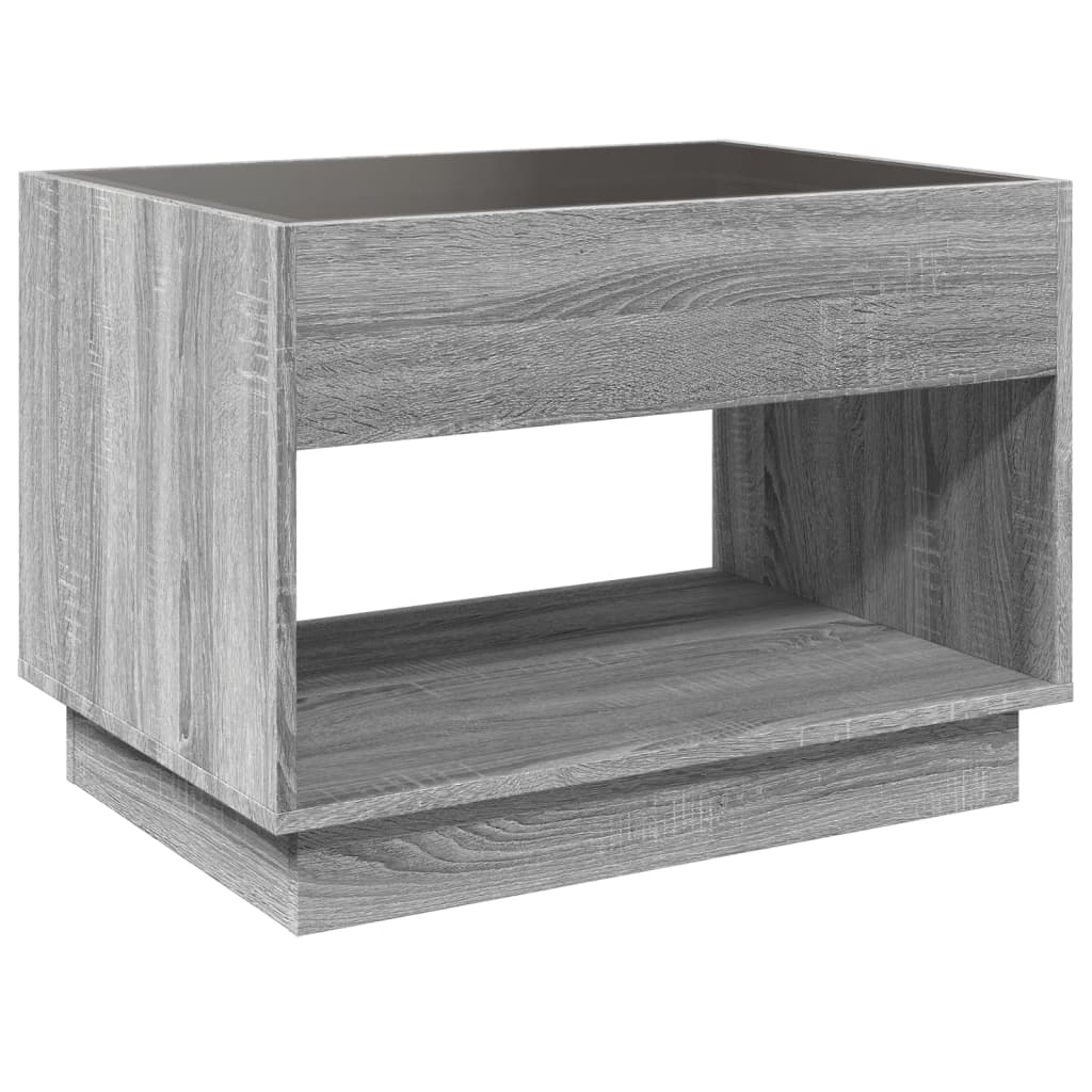 Table basse avec Infinity LED Gris Sonoma 70x50x50 cm