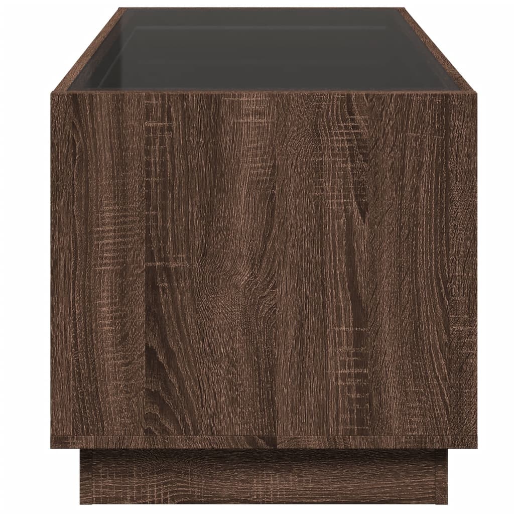 Coffee table with Infinity LED brown oak look 70x50x50 cm