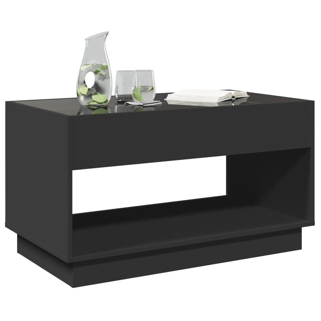 Table basse avec Infinity LED noir 90x50x50 cm
