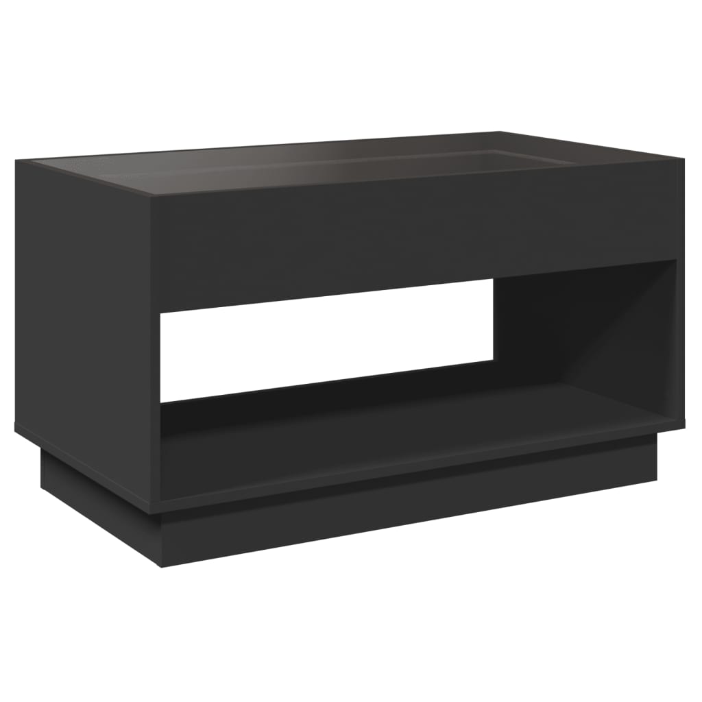 Table basse avec Infinity LED noir 90x50x50 cm
