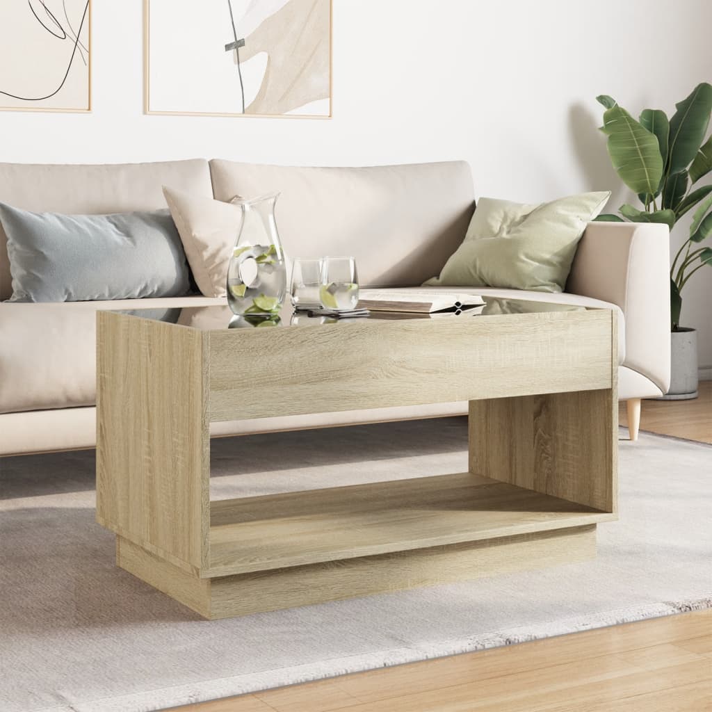 Table basse avec Infinity LED chêne Sonoma 90x50x50 cm