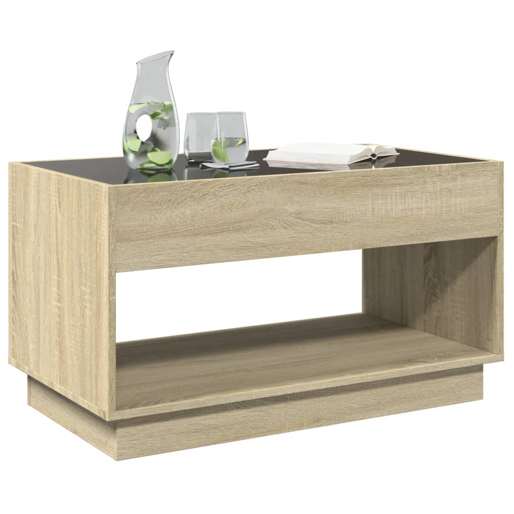 Table basse avec Infinity LED chêne Sonoma 90x50x50 cm