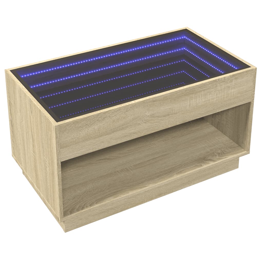 Table basse avec Infinity LED chêne Sonoma 90x50x50 cm