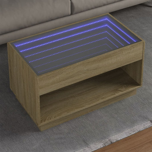 Table basse avec Infinity LED chêne Sonoma 90x50x50 cm