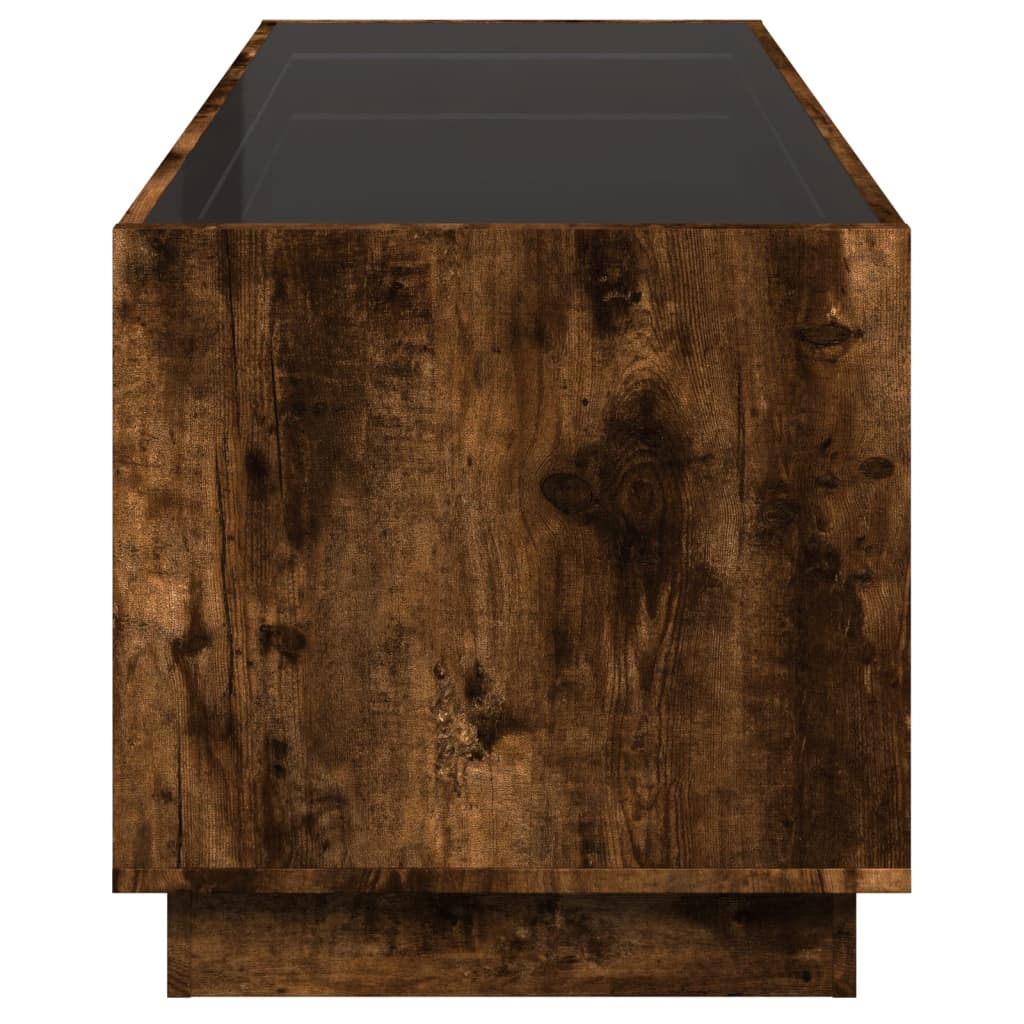 Coffee table with Infinity LED smoked oak 90x50x50 cm