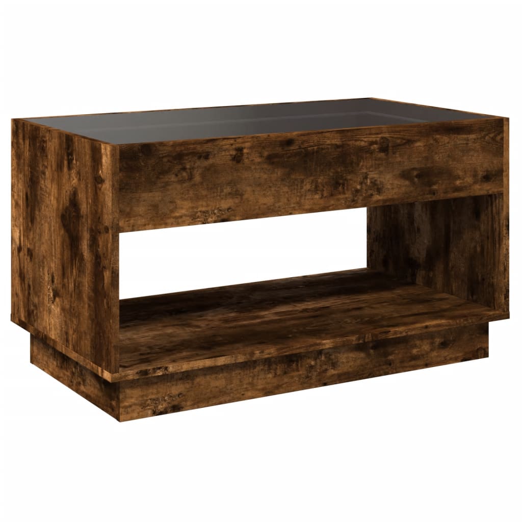 Coffee table with Infinity LED smoked oak 90x50x50 cm