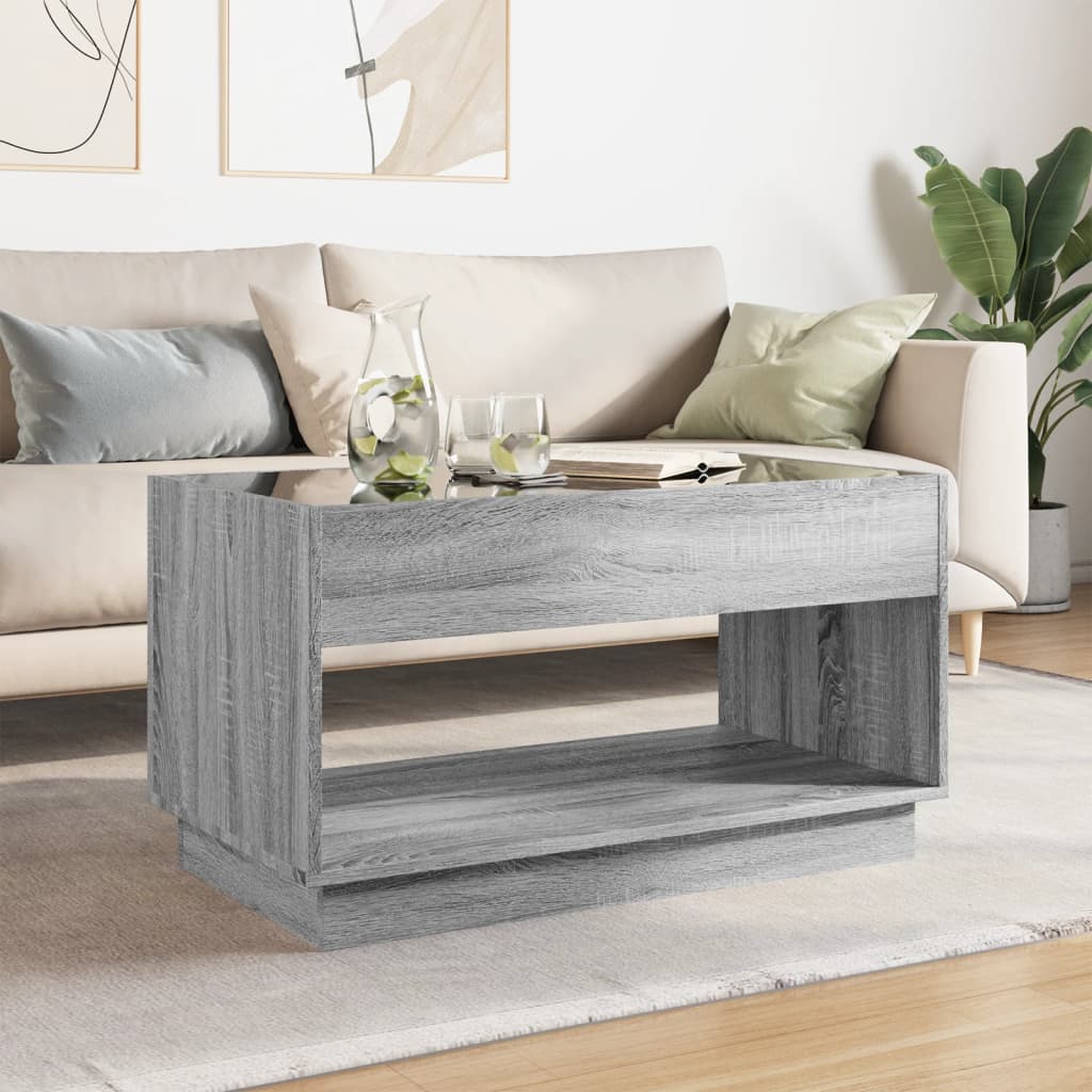 Table basse avec Infinity LED Gris Sonoma 90x50x50 cm