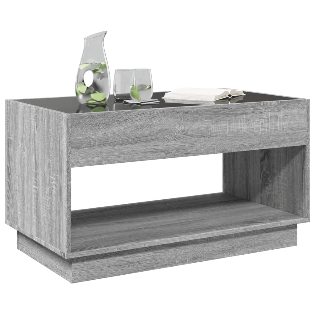 Table basse avec Infinity LED Gris Sonoma 90x50x50 cm