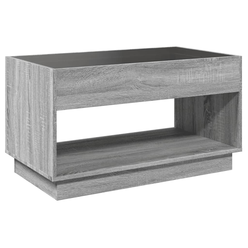 Table basse avec Infinity LED Gris Sonoma 90x50x50 cm