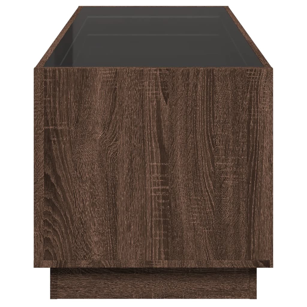 Coffee table with Infinity LED brown oak look 90x50x50 cm