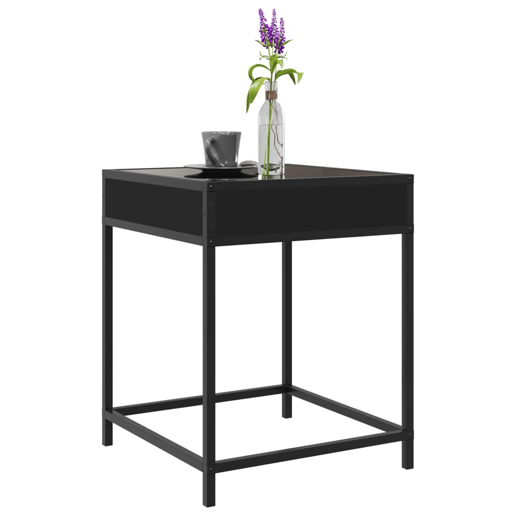 Table basse avec Infinity LED noir 40x40x51 cm