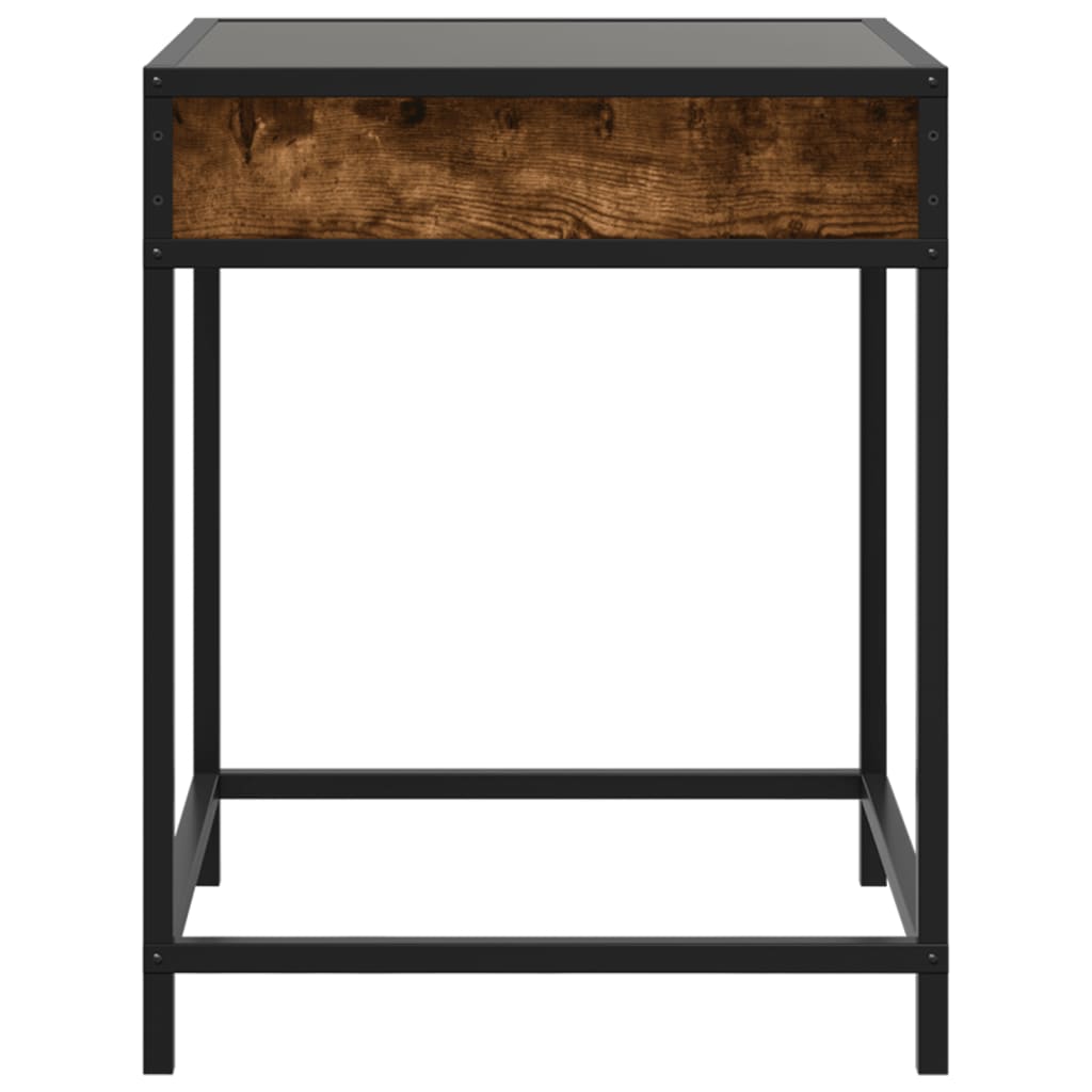 Table basse avec Infinity LED chêne fumé 40x40x51 cm