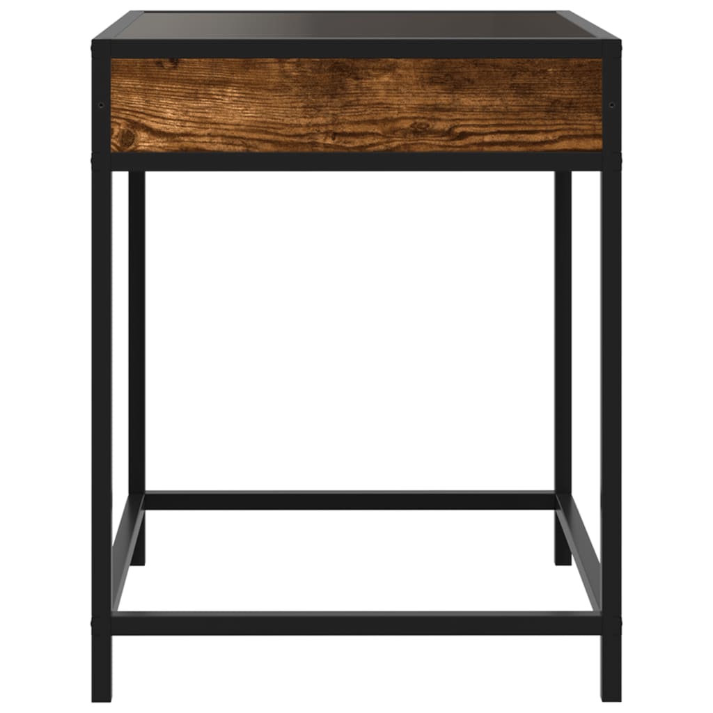 Table basse avec Infinity LED chêne fumé 40x40x51 cm