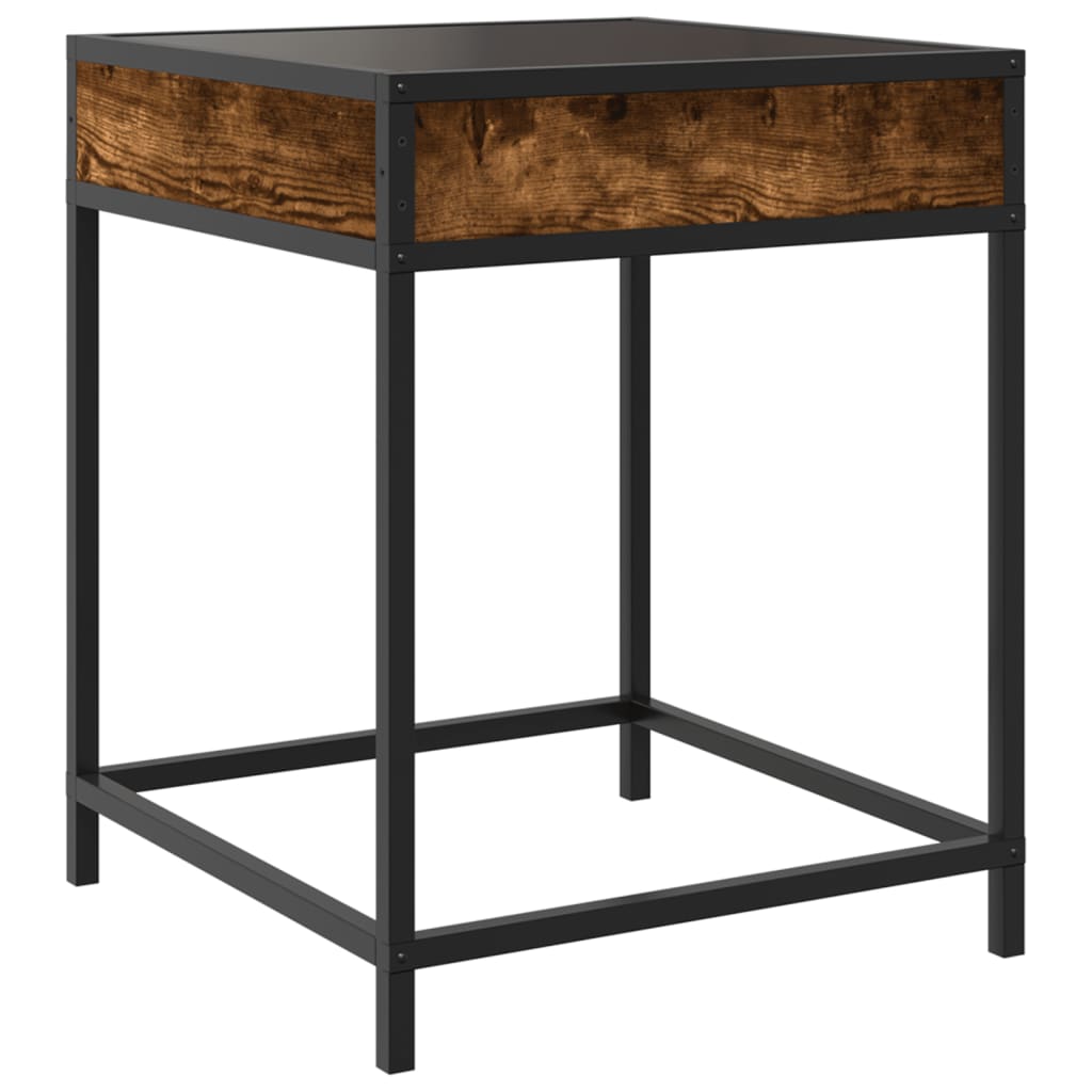 Table basse avec Infinity LED chêne fumé 40x40x51 cm