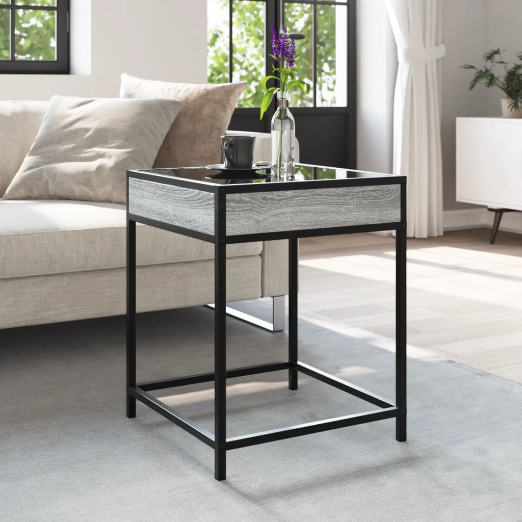 Coffee table with Infinity LED Gray Sonoma 40x40x51 cm