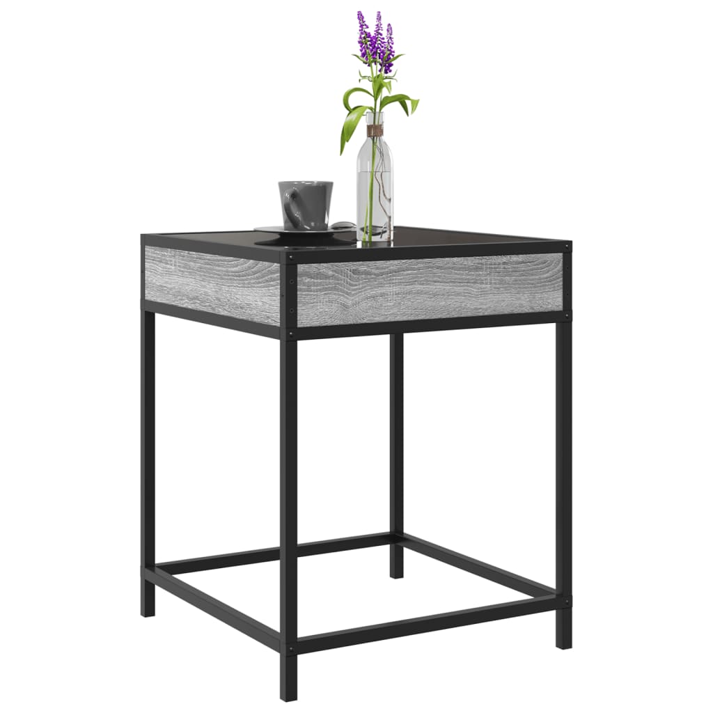 Coffee table with Infinity LED Gray Sonoma 40x40x51 cm
