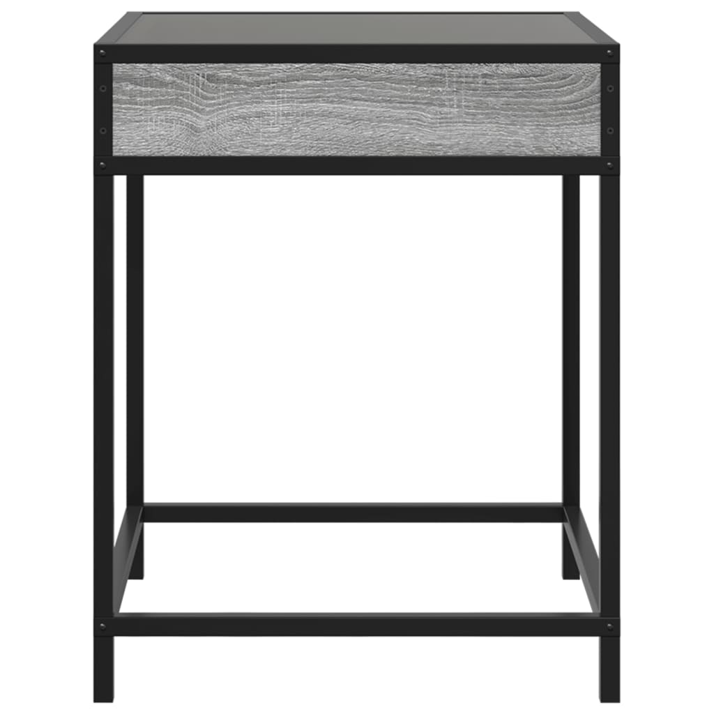 Coffee table with Infinity LED Gray Sonoma 40x40x51 cm