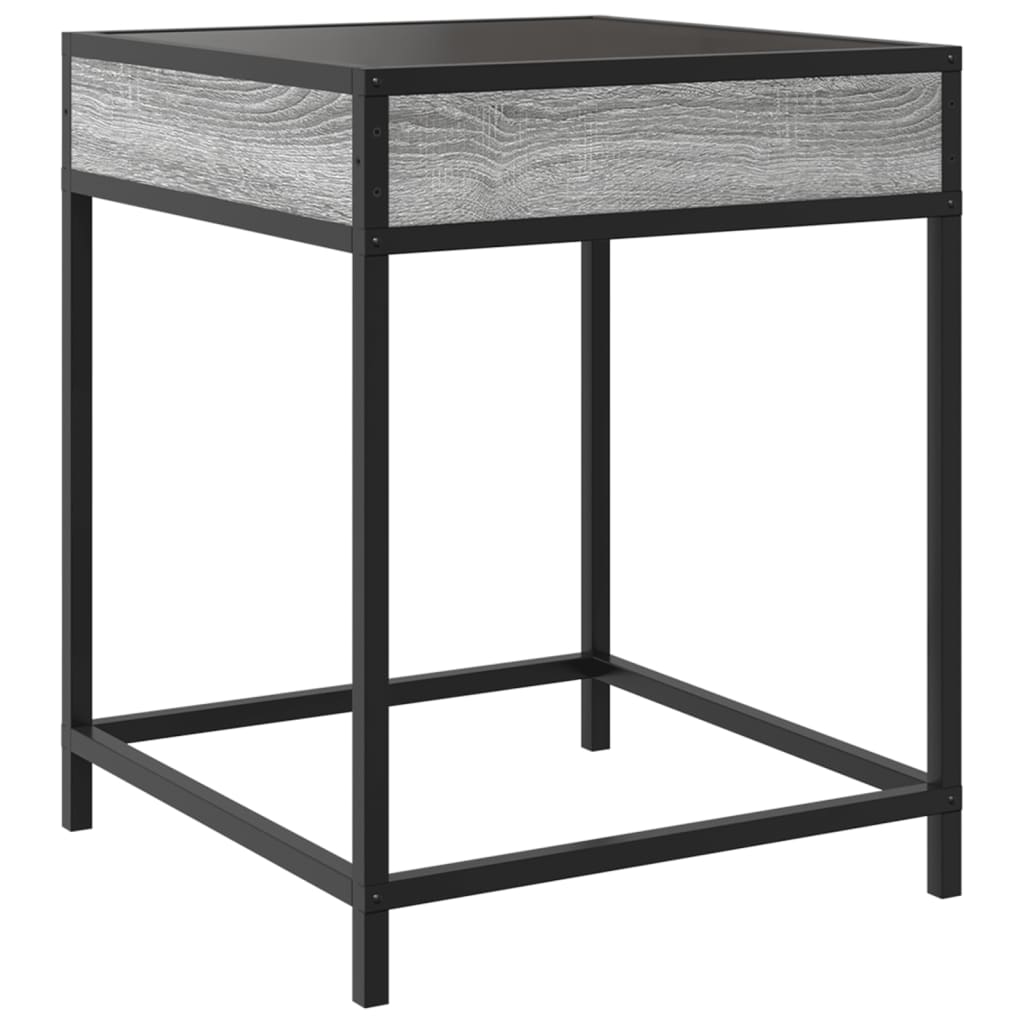 Coffee table with Infinity LED Gray Sonoma 40x40x51 cm