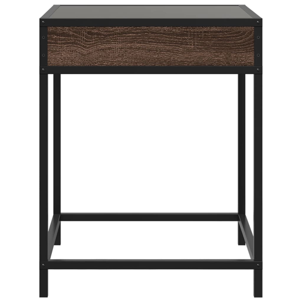 Table basse avec Infinity LED aspect chêne marron 40x40x51 cm