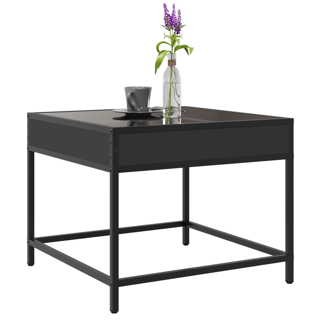Table basse avec Infinity LED noir 50x50x41 cm