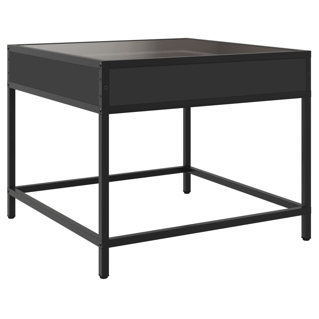 Table basse avec Infinity LED noir 50x50x41 cm