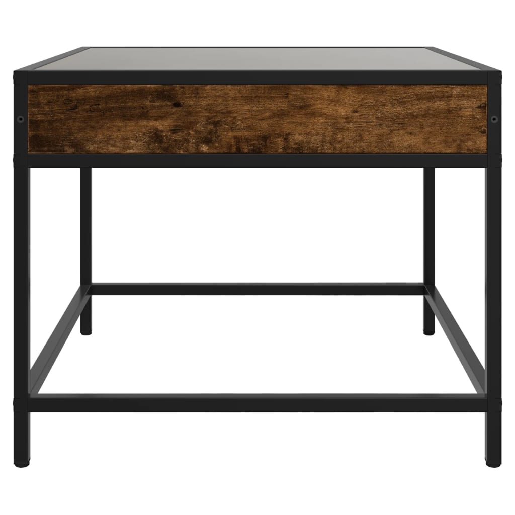 Coffee table with Infinity LED smoked oak 50x50x41 cm