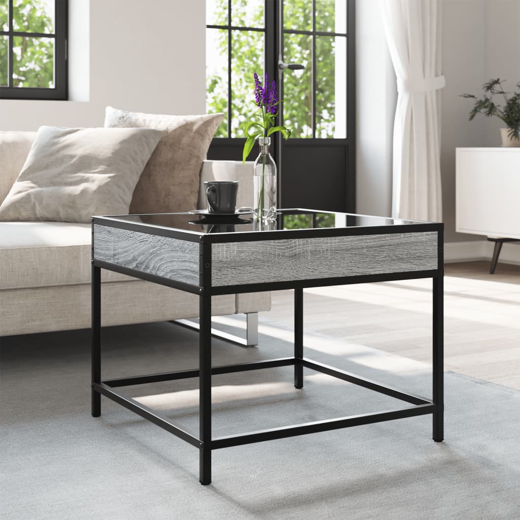 Coffee table with Infinity LED Gray Sonoma 50x50x41 cm