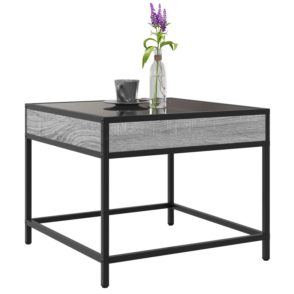 Coffee table with Infinity LED Gray Sonoma 50x50x41 cm