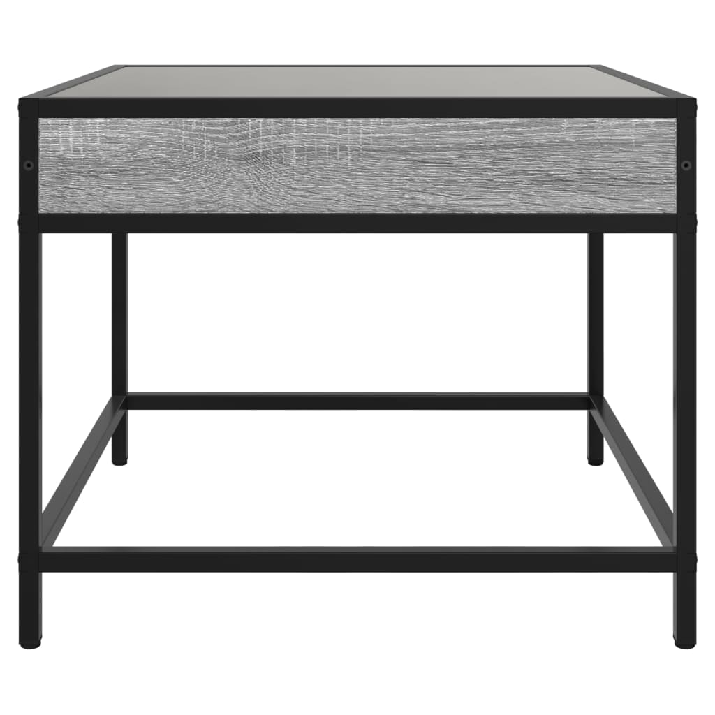 Coffee table with Infinity LED Gray Sonoma 50x50x41 cm