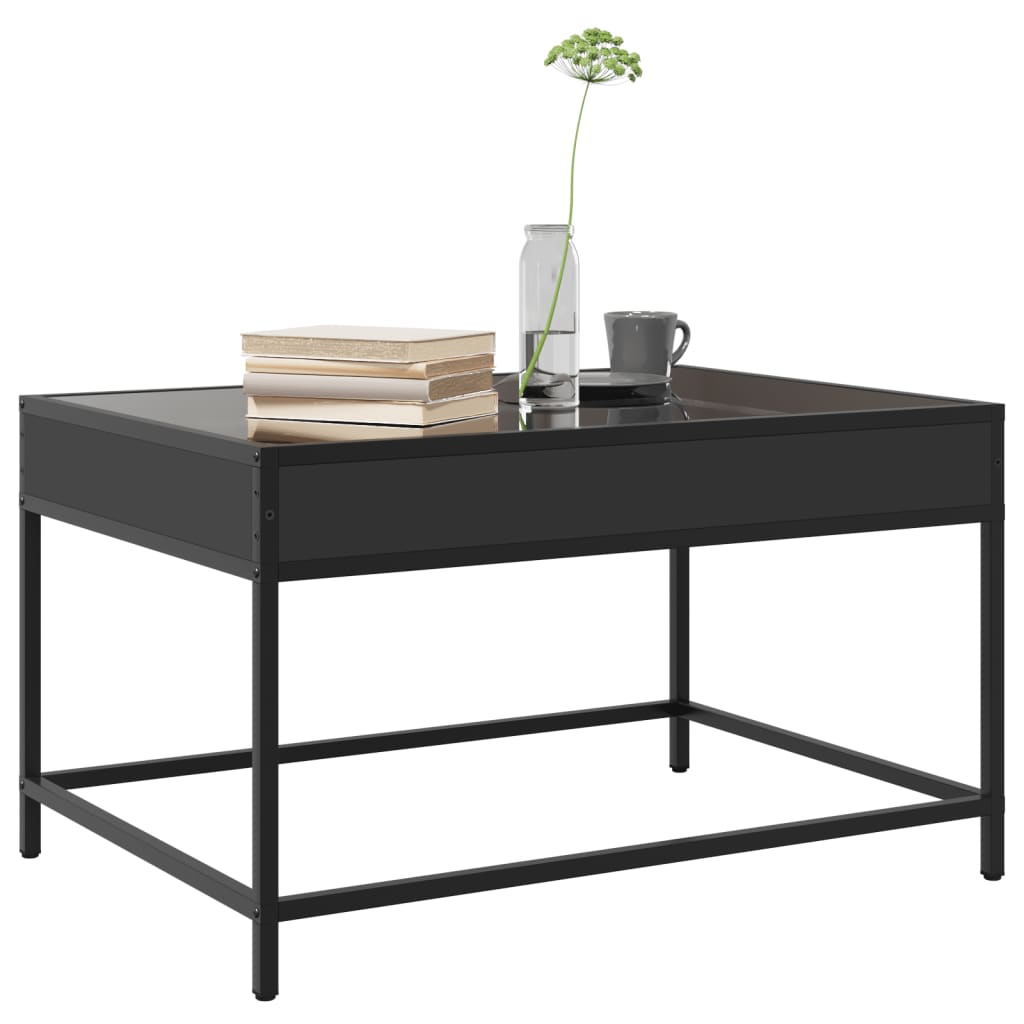 Table basse avec Infinity LED noir 70x50x41 cm