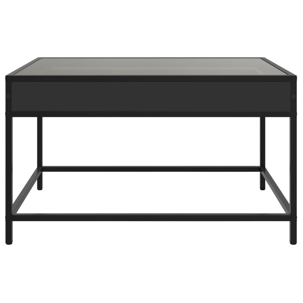 Table basse avec Infinity LED noir 70x50x41 cm