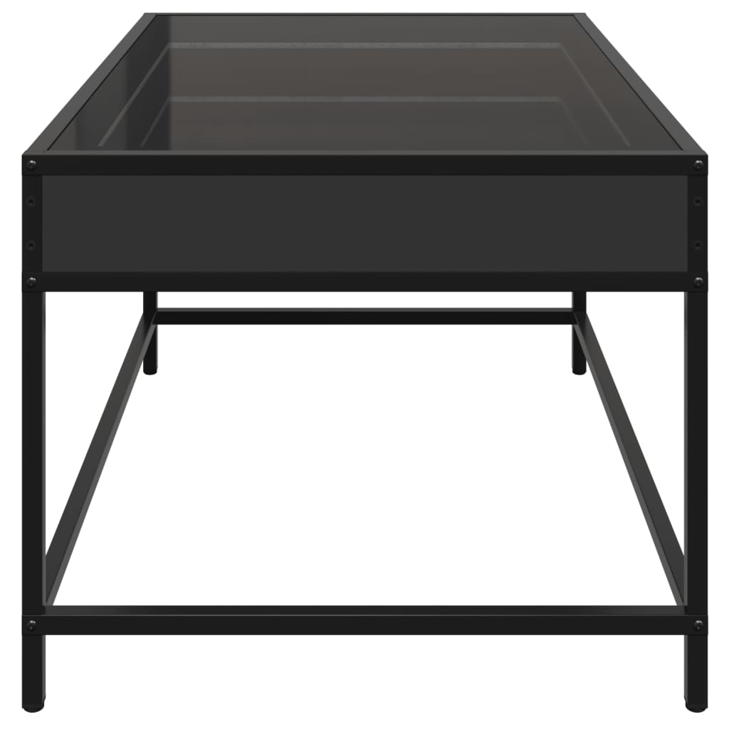 Table basse avec Infinity LED noir 70x50x41 cm